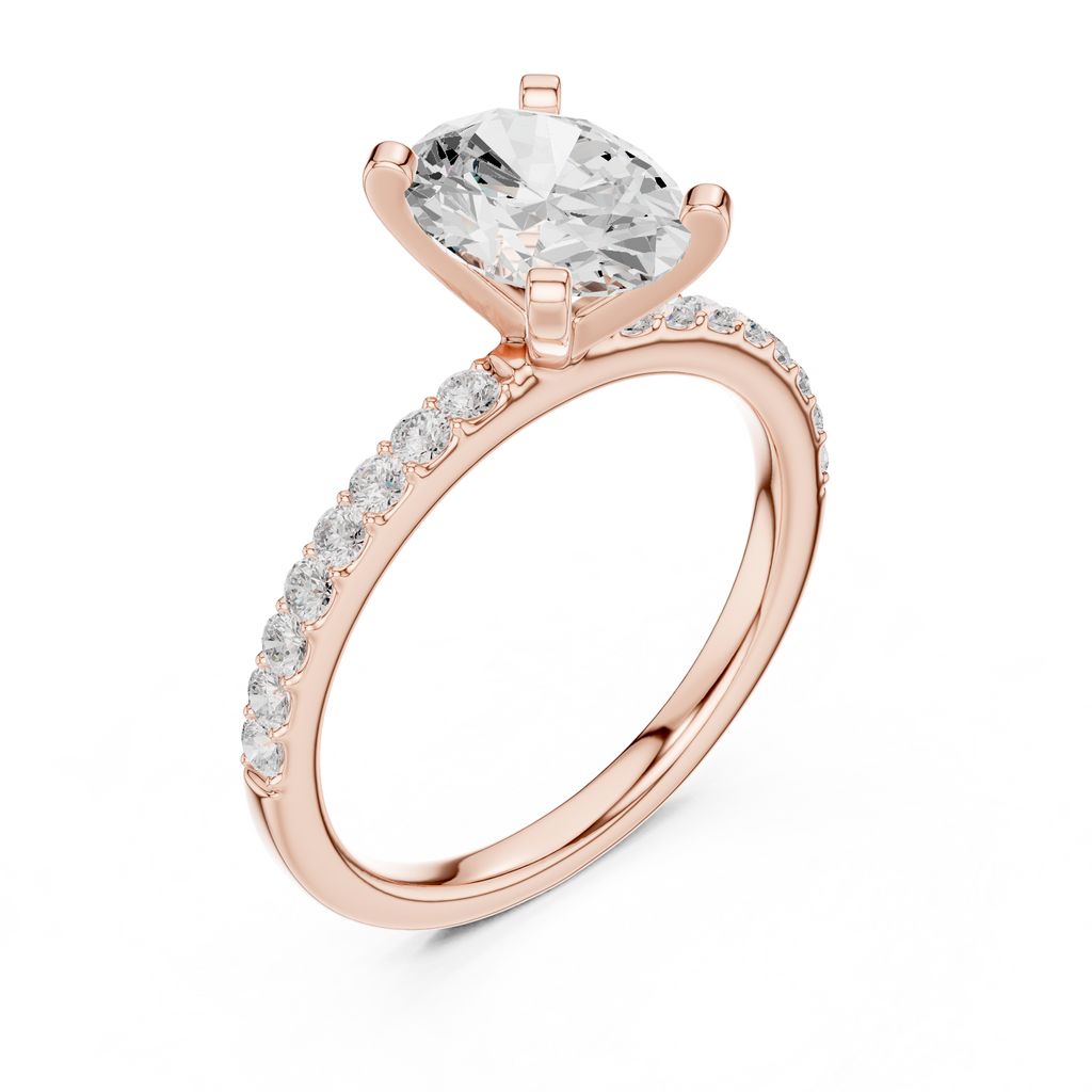 Oval Cut Pavé Diamond Engagement Ring