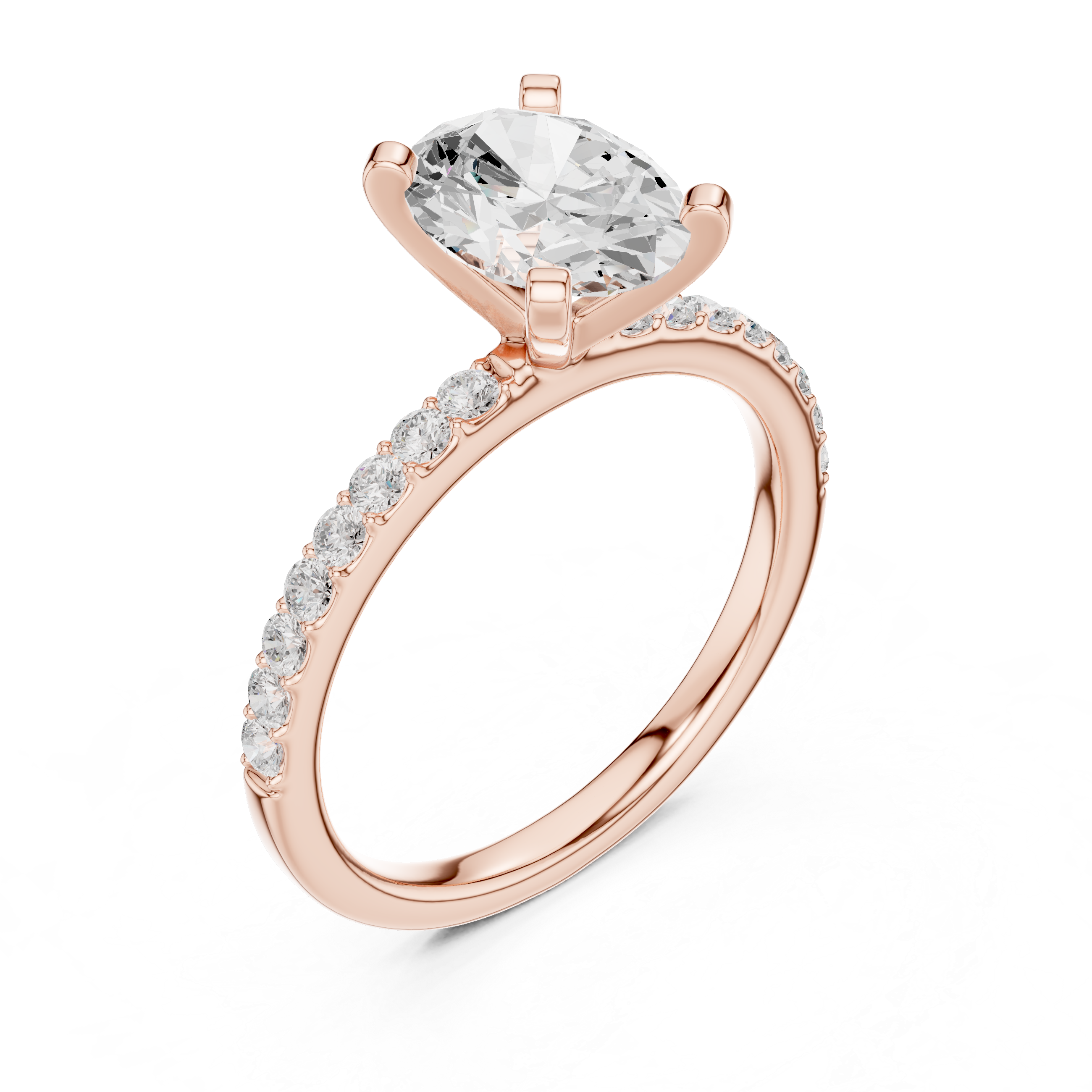 Oval Cut Pavé Diamond Engagement Ring