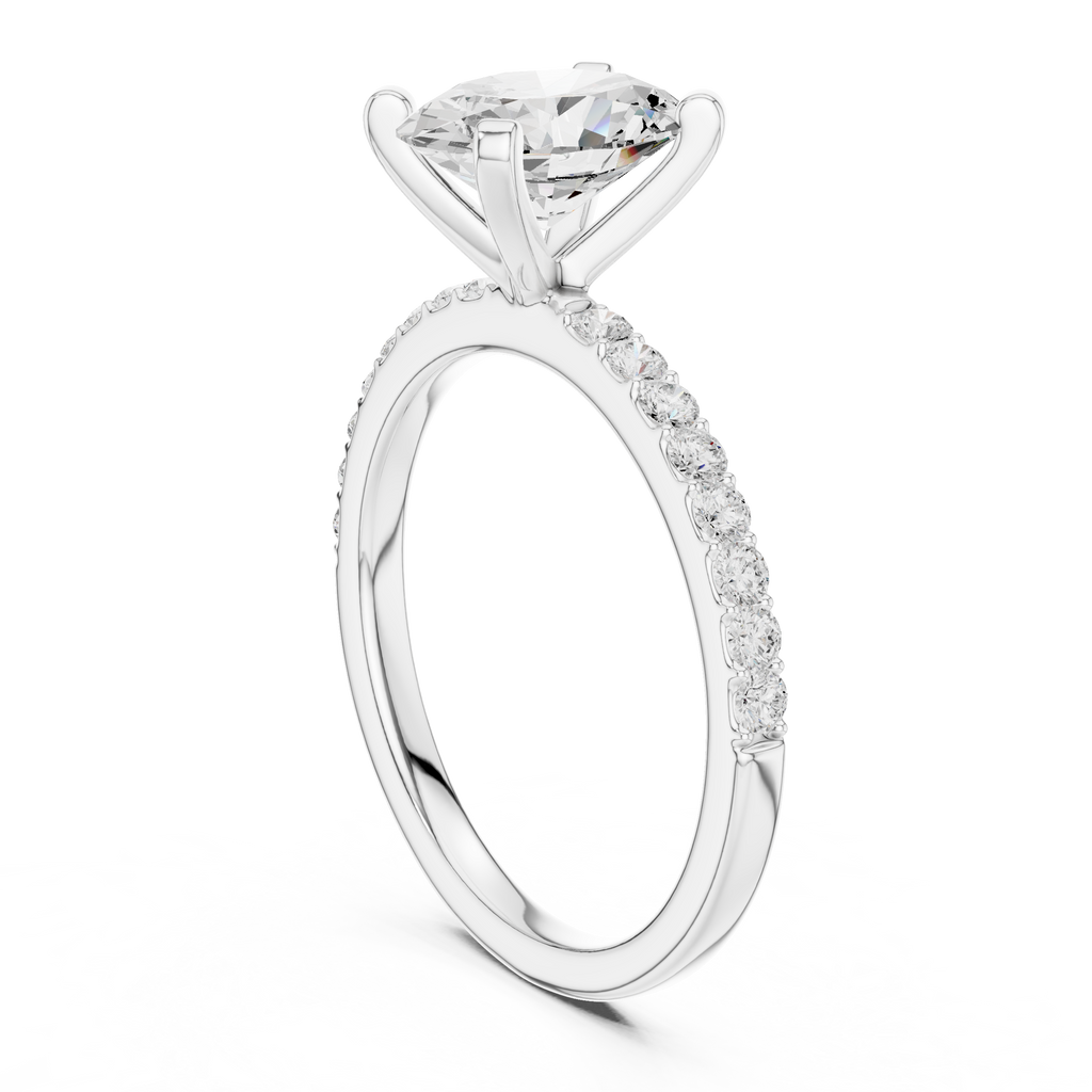 Oval Cut Pavé Diamond Engagement Ring