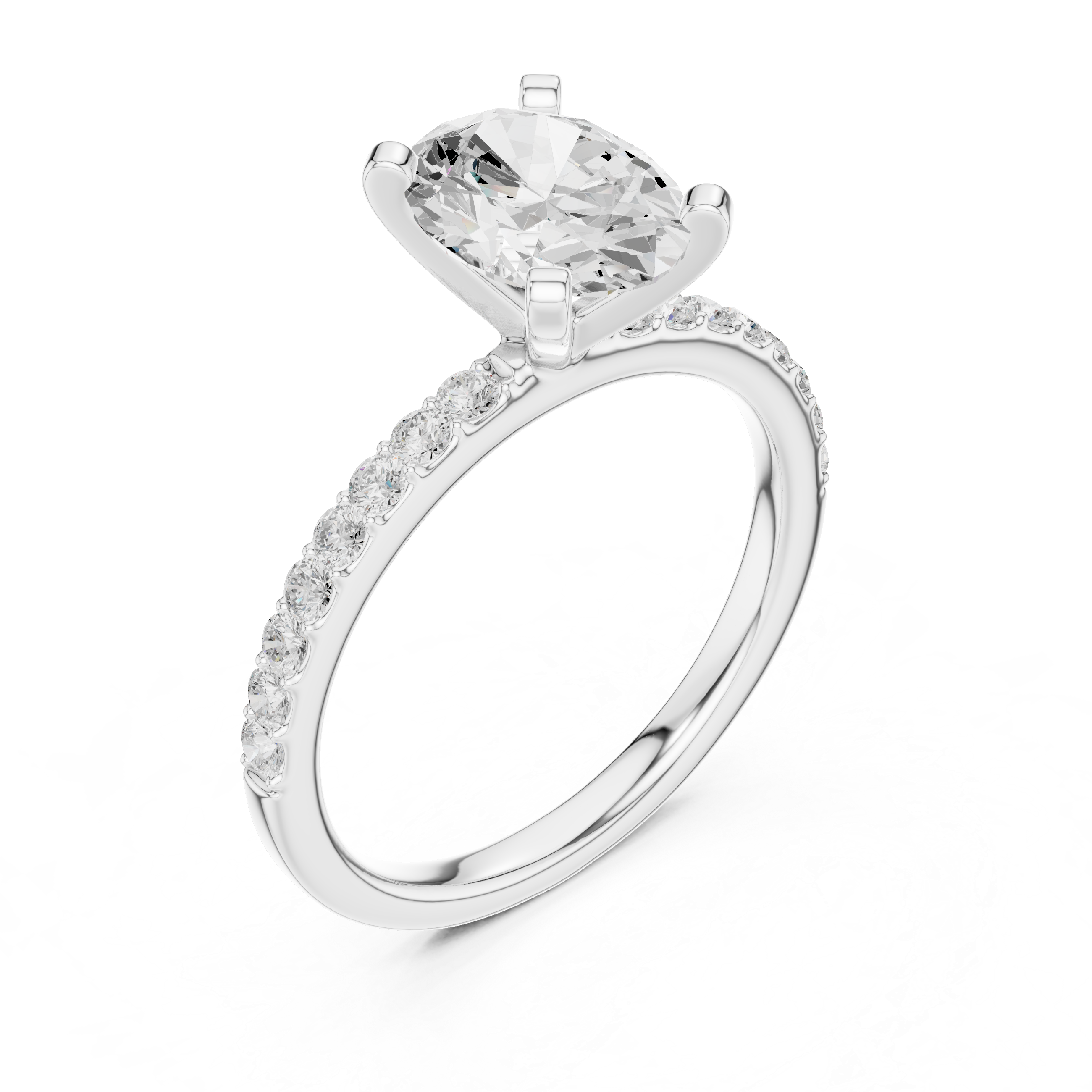 Oval Cut Pavé Diamond Engagement Ring