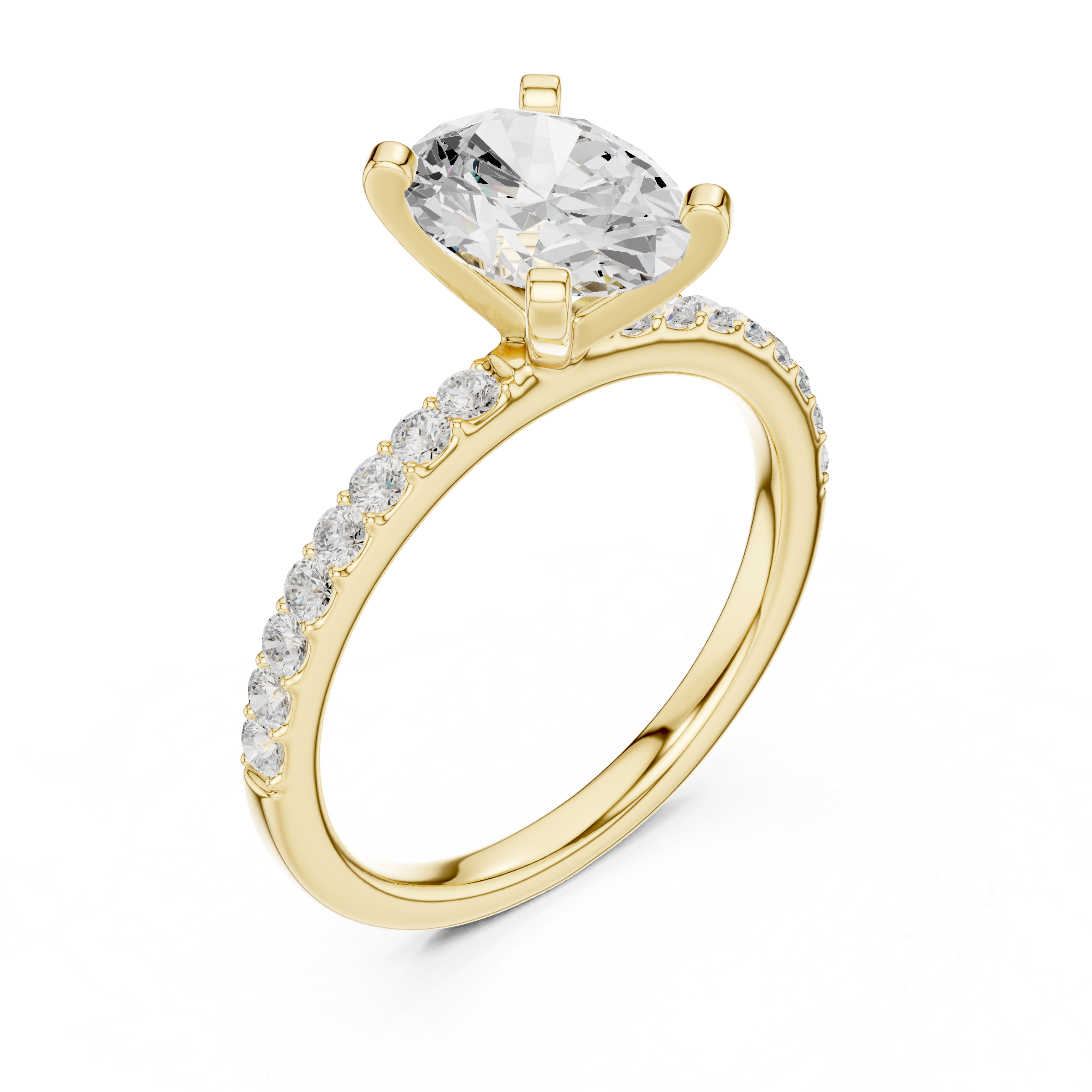 Oval Cut Pavé Diamond Engagement Ring
