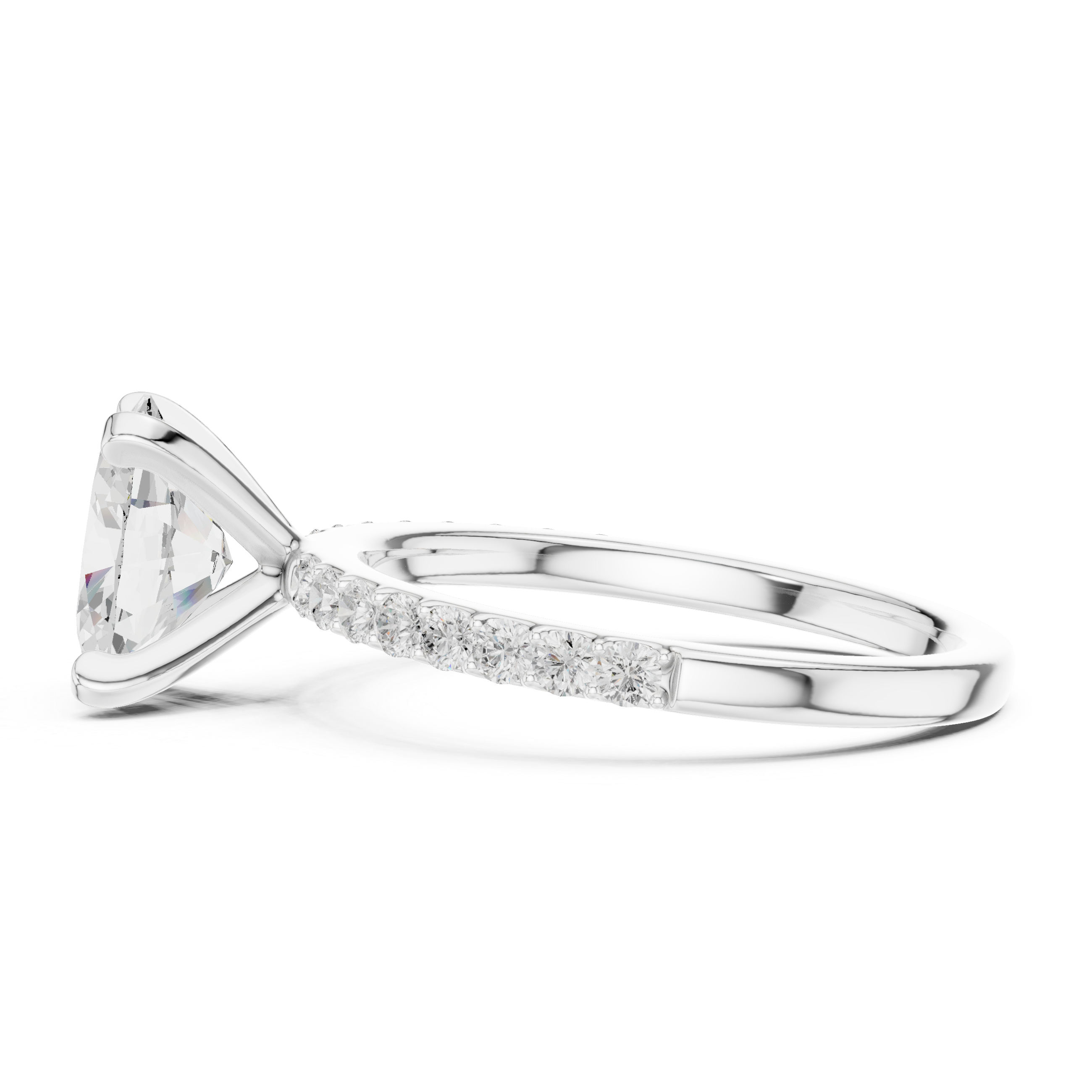 Oval Cut Pavé Diamond Engagement Ring