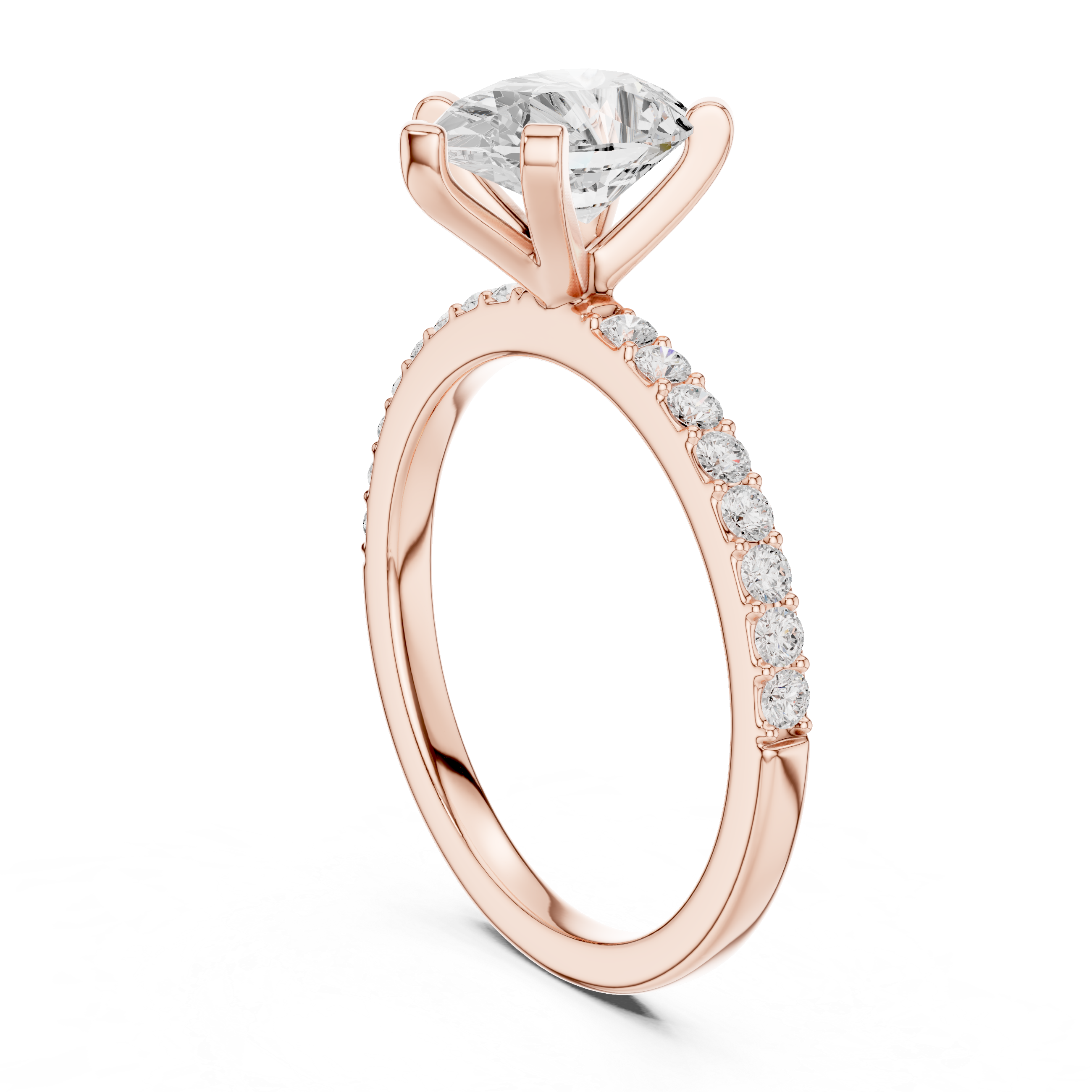 Pear Cut Pavé Diamond Engagement Ring