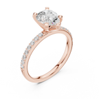 Pear Cut Pavé Diamond Engagement Ring