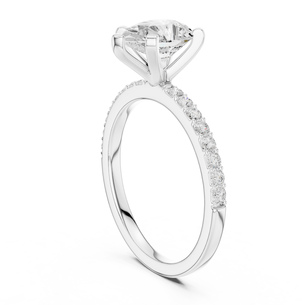 Pear Cut Pavé Diamond Engagement Ring