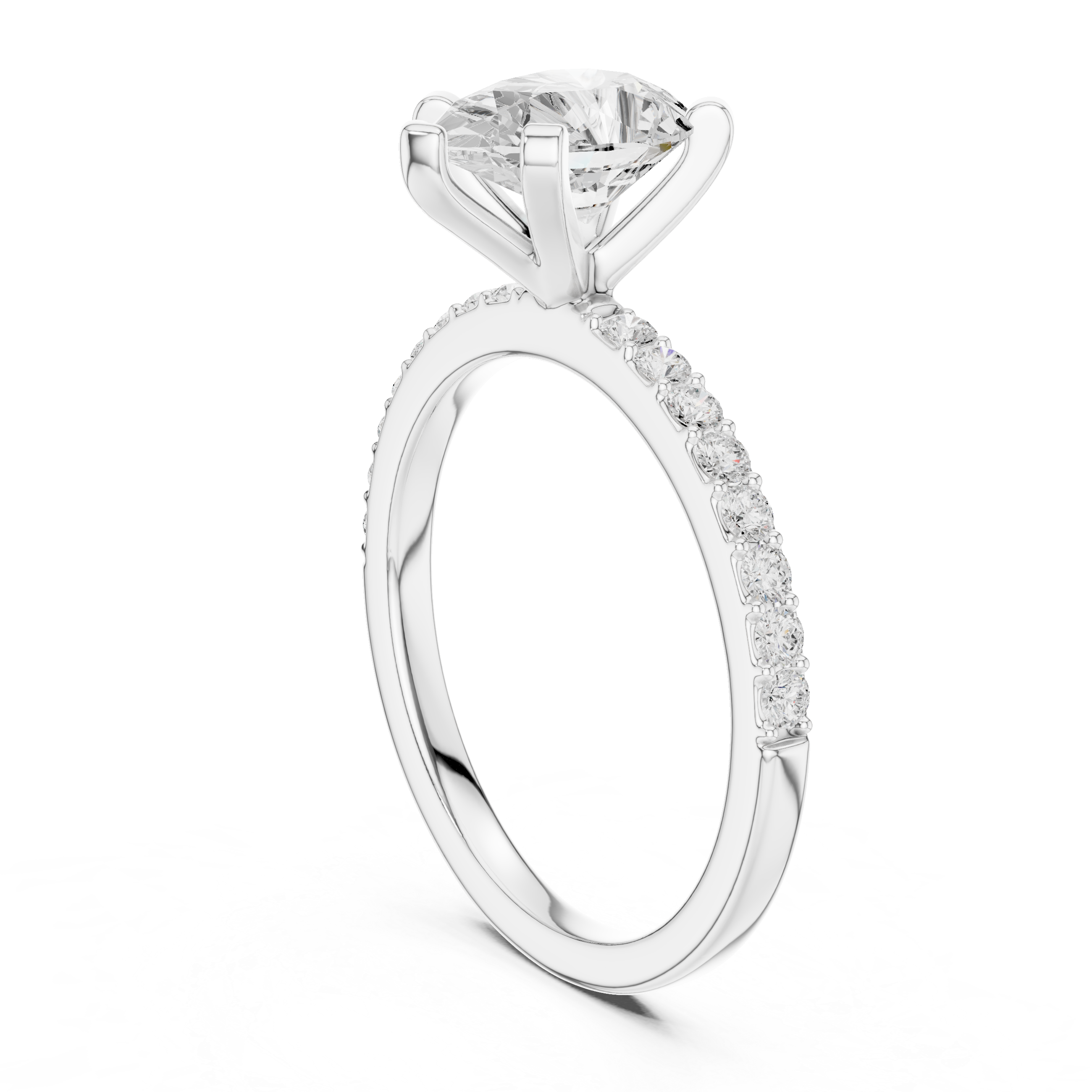 Pear Cut Pavé Diamond Engagement Ring