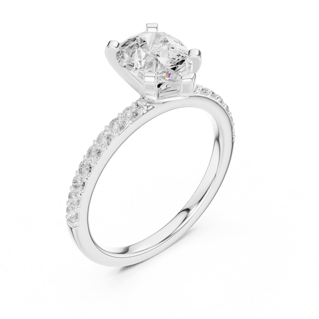 Pear Cut Pavé Diamond Engagement Ring