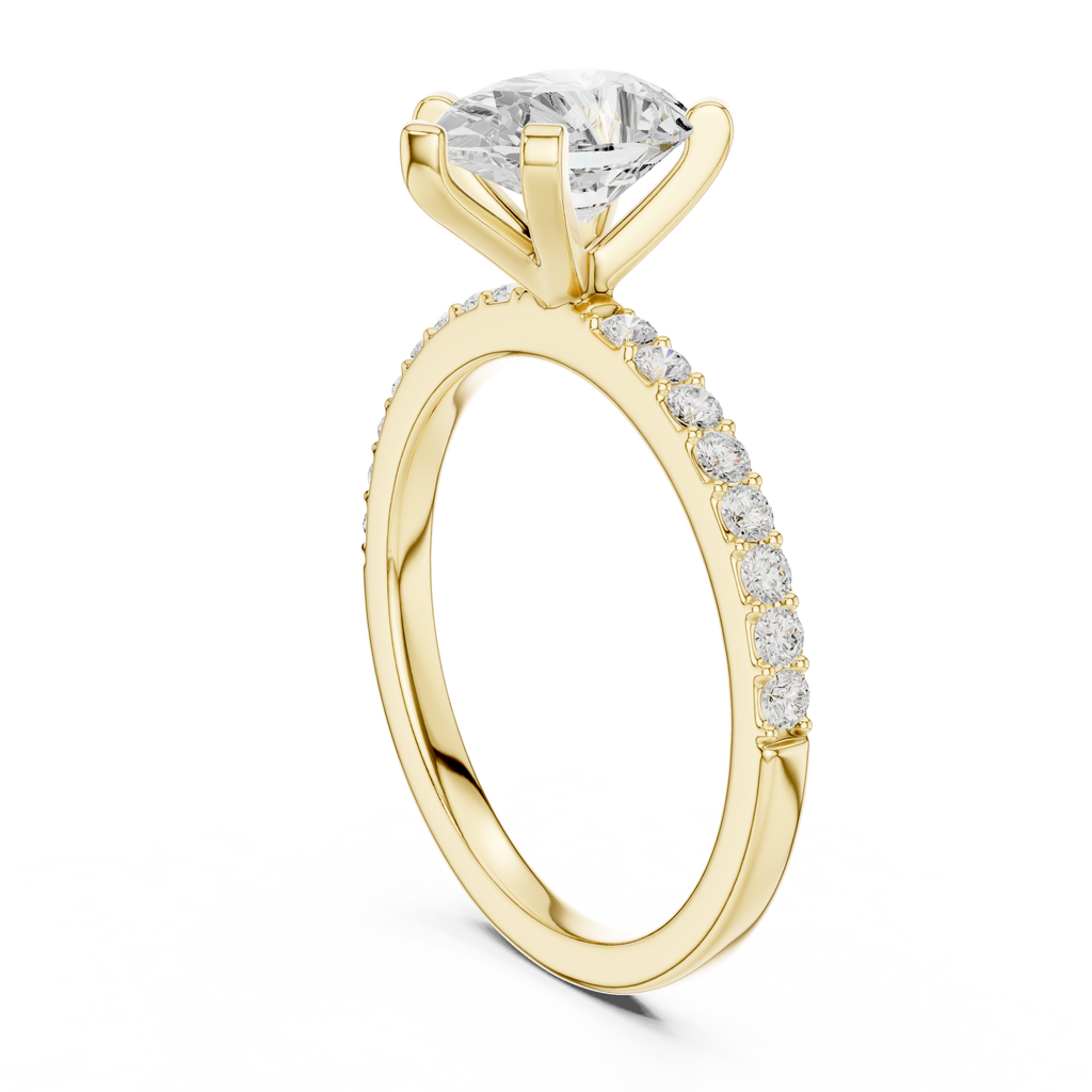Pear Cut Pavé Diamond Engagement Ring