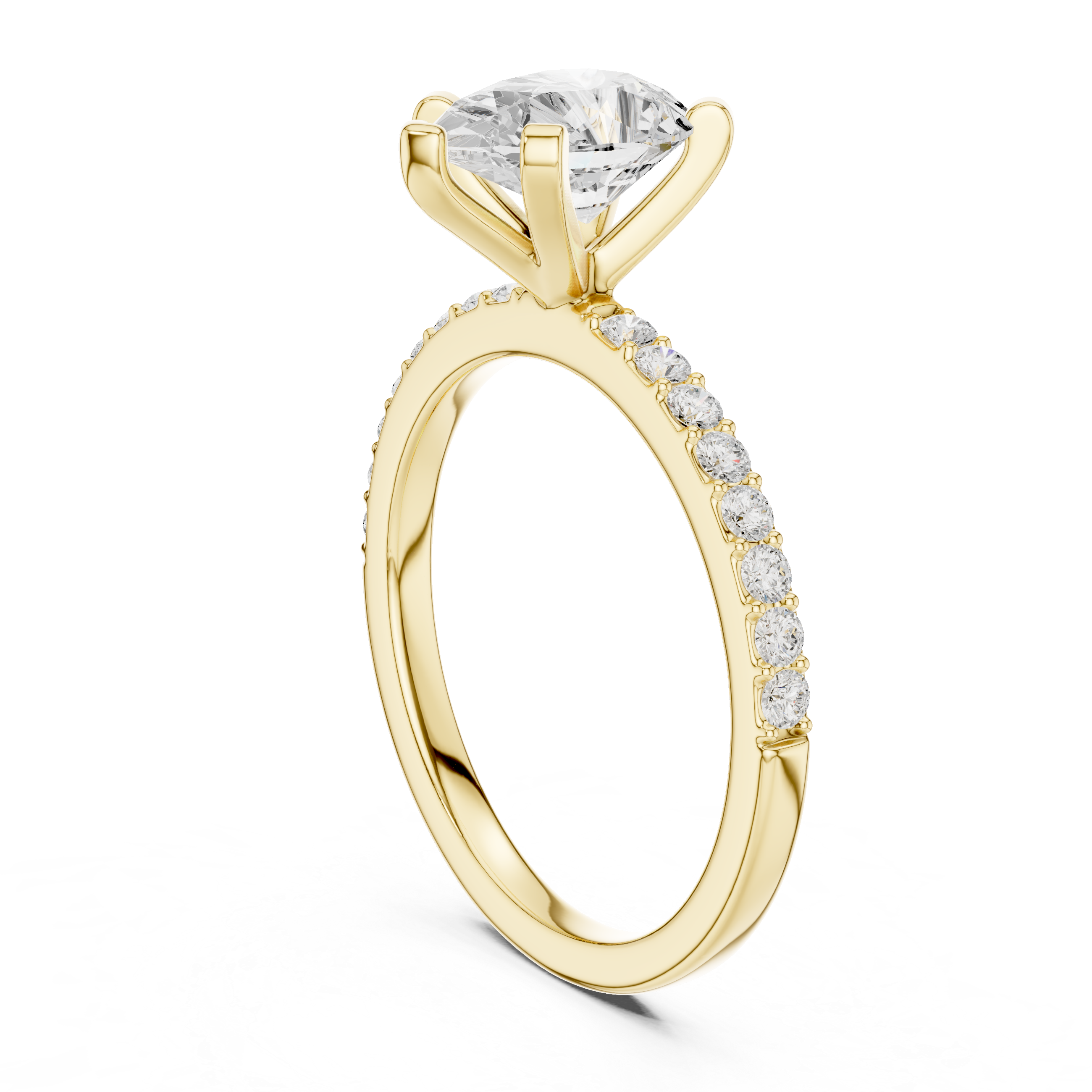 Pear Cut Pavé Diamond Engagement Ring