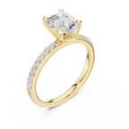 Pear Cut Pavé Diamond Engagement Ring