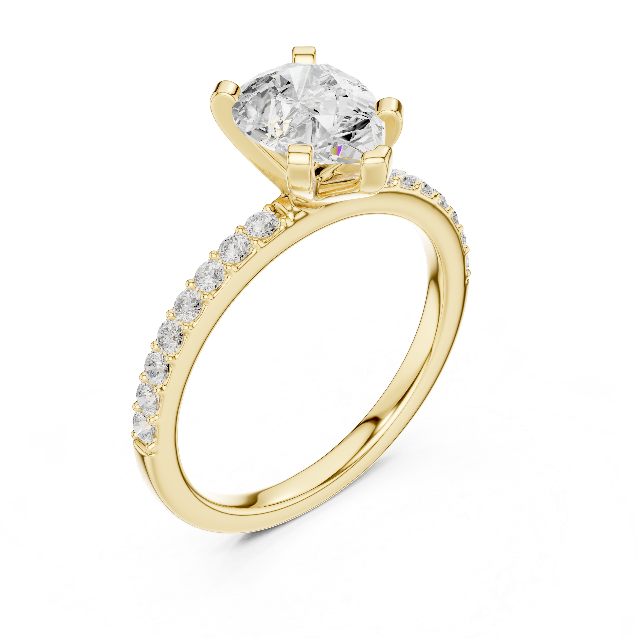 Pear Cut Pavé Diamond Engagement Ring