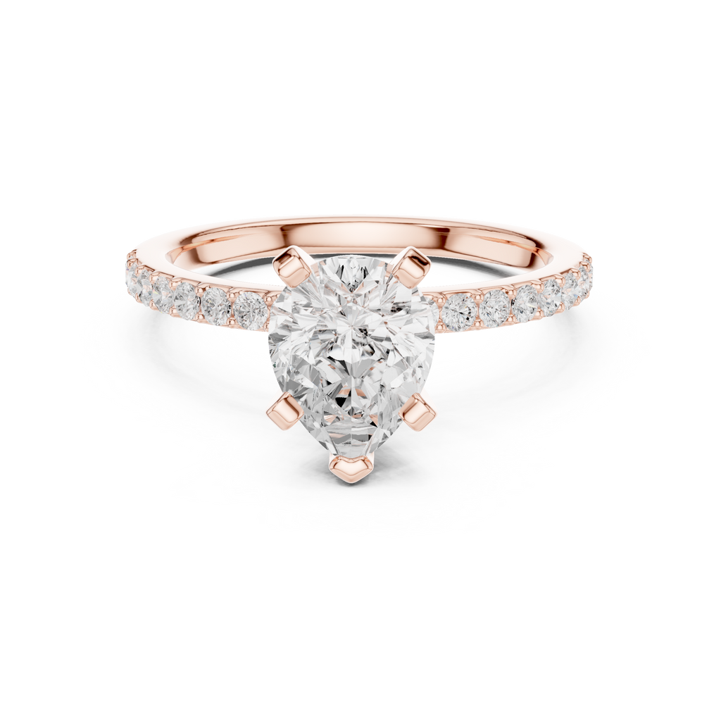Pear Cut Pavé Diamond Engagement Ring