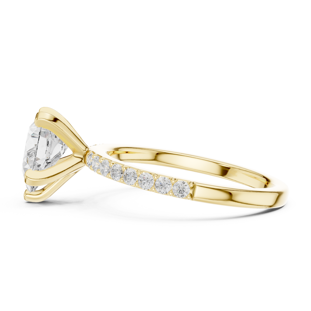 Pear Cut Pavé Diamond Engagement Ring