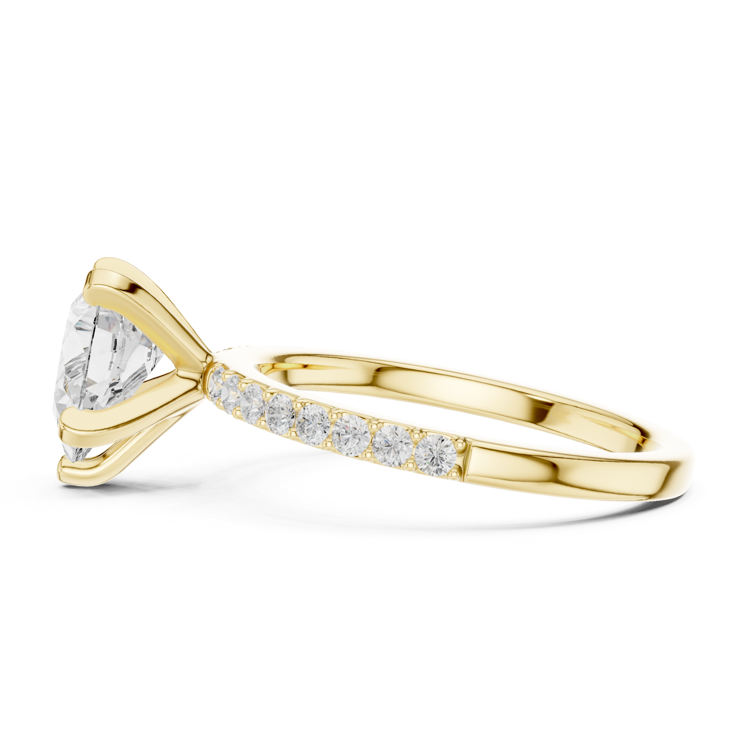 Pear Cut Pavé Diamond Engagement Ring