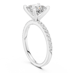 Princess Cut Pavé Diamond Engagement Ring