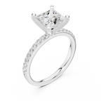 Princess Cut Pavé Diamond Engagement Ring