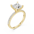 Princess Cut Pavé Diamond Engagement Ring