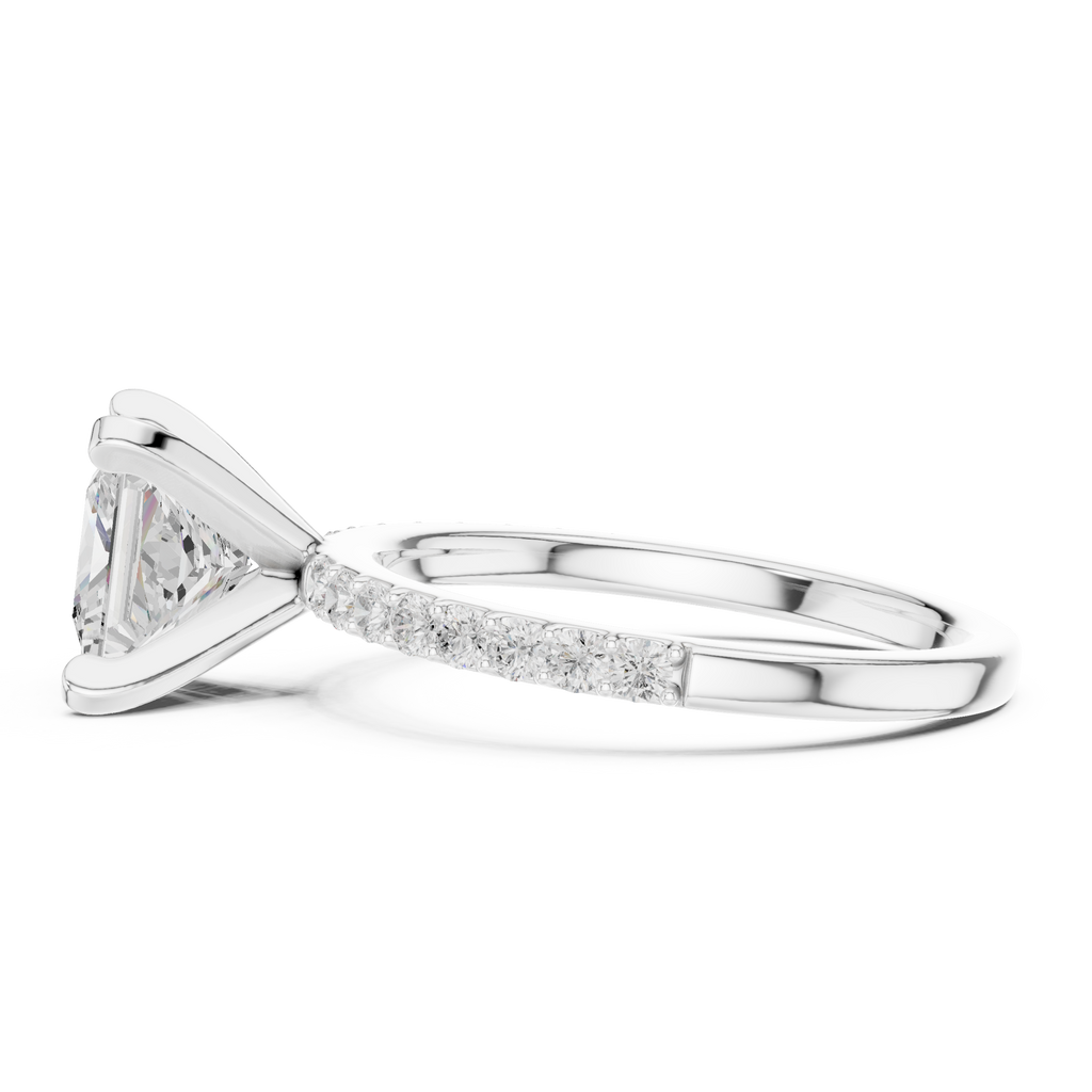 Princess Cut Pavé Diamond Engagement Ring