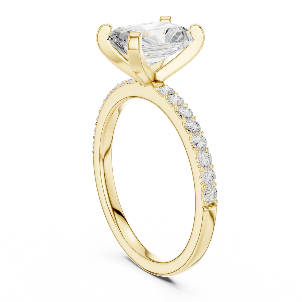 Radiant Cut Pavé Diamond Engagement Ring