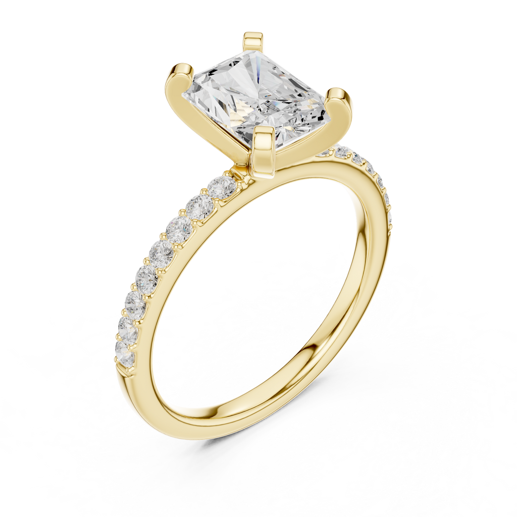 Radiant Cut Pavé Diamond Engagement Ring