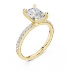 Radiant Cut Pavé Diamond Engagement Ring
