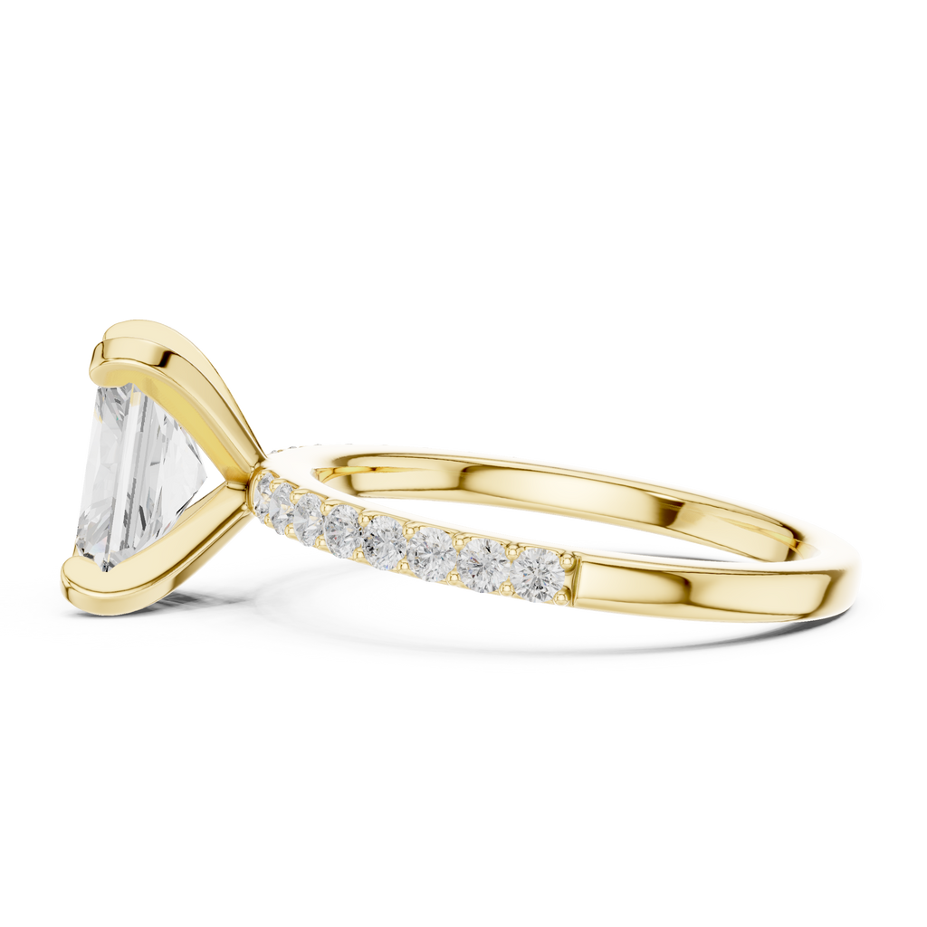 Radiant Cut Pavé Diamond Engagement Ring