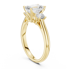 Emerald Cut Three Stone Diamond Engagement Ring