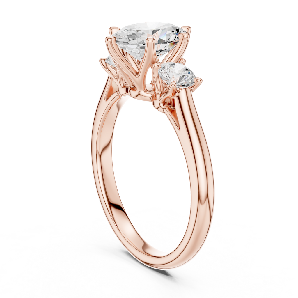 Oval Three Stone Diamond Engagement Ring