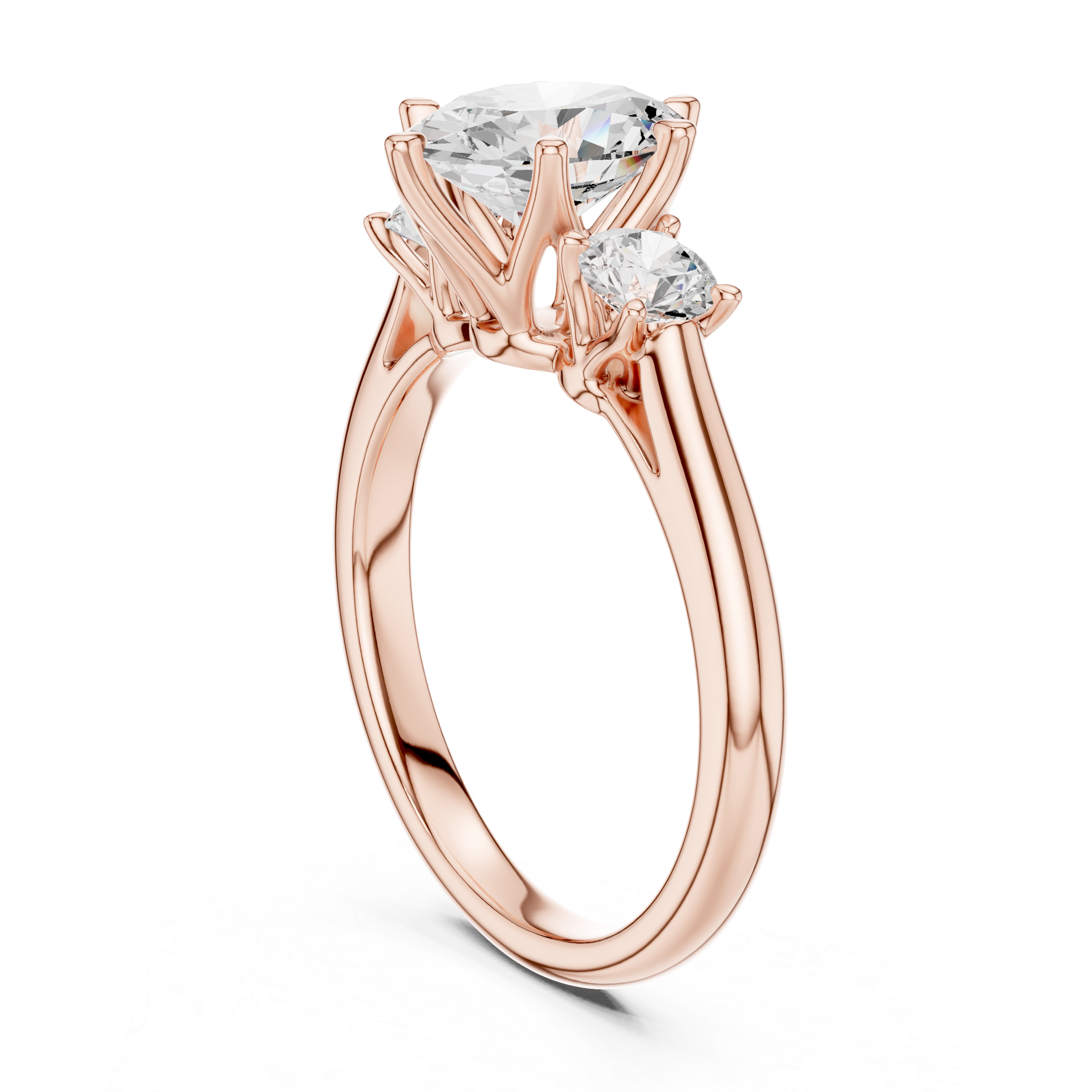 Oval Three Stone Diamond Engagement Ring