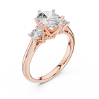 Oval Three Stone Diamond Engagement Ring