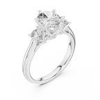Oval Three Stone Diamond Engagement Ring