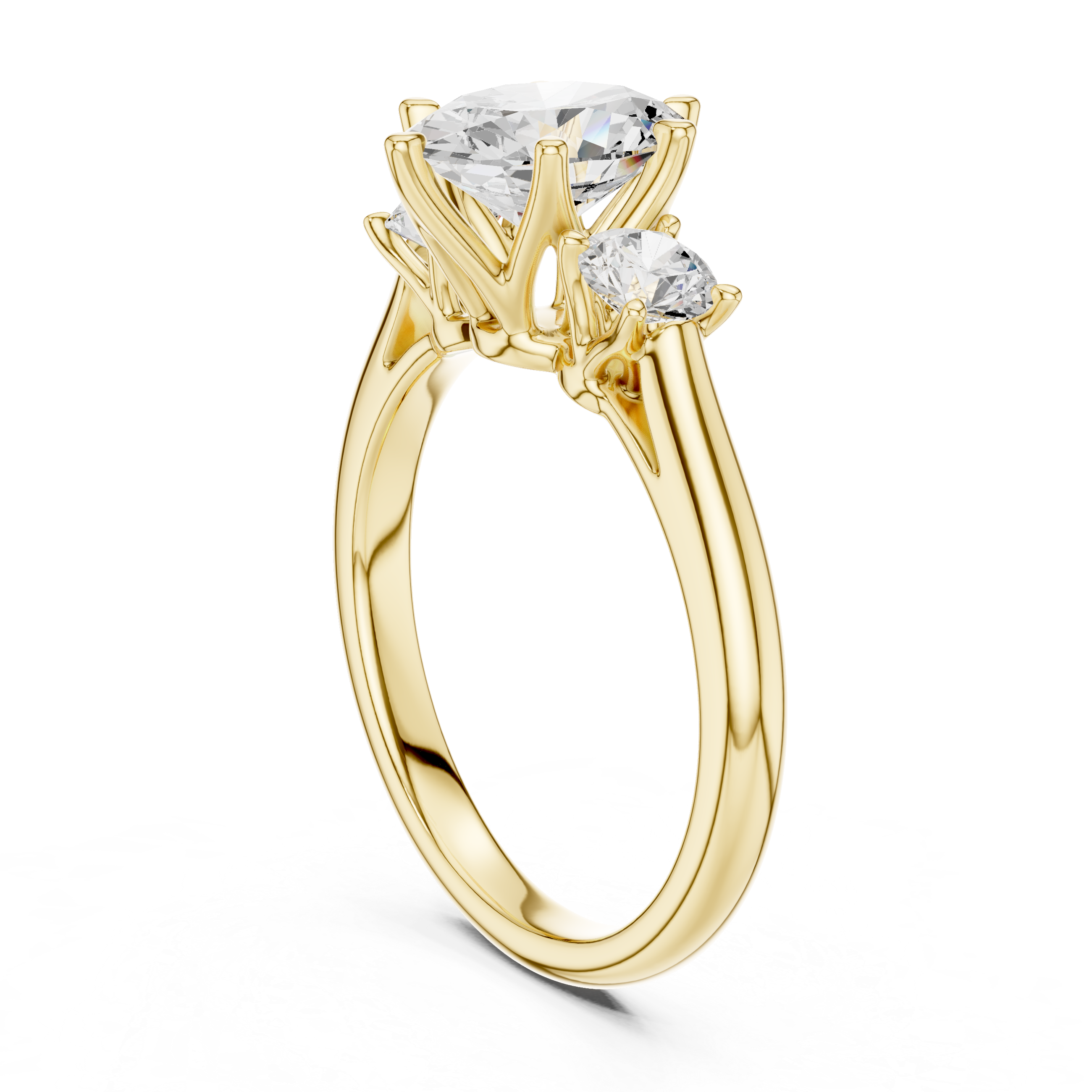 Oval Three Stone Diamond Engagement Ring
