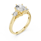Oval Three Stone Diamond Engagement Ring