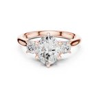 Oval Three Stone Diamond Engagement Ring