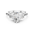 Oval Three Stone Diamond Engagement Ring