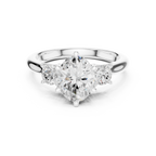 Oval Three Stone Diamond Engagement Ring