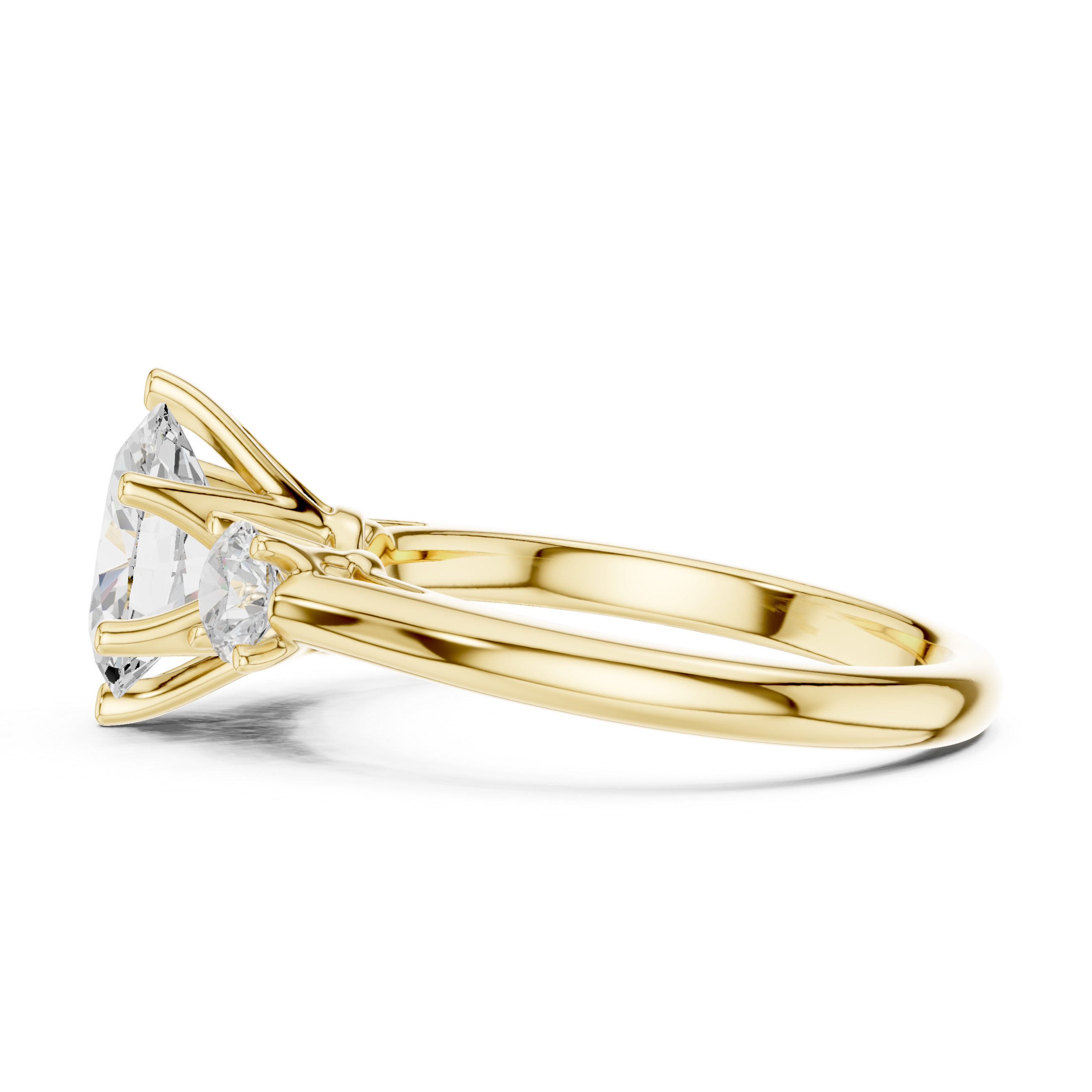 Oval Three Stone Diamond Engagement Ring