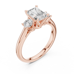 Radiant Cut Three Stone Diamond Engagement Ring