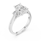Radiant Cut Three Stone Diamond Engagement Ring