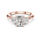 Radiant Cut Three Stone Diamond Engagement Ring