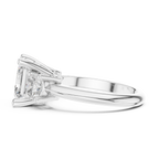 Asscher Cut Three Stone Diamond Engagement Ring