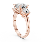 Cushion Cut Three Stone Diamond Engagement Ring