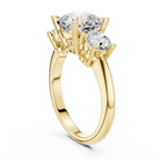 Cushion Cut Three Stone Diamond Engagement Ring