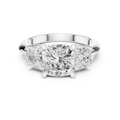 Cushion Cut Three Stone Diamond Engagement Ring