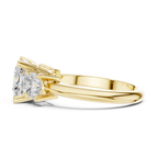 Cushion Cut Three Stone Diamond Engagement Ring