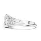 Oval Three Stone Diamond Engagement Ring with Round Side Stones