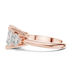 Princess Three Stone Diamond Engagement Ring with Round Side Stones
