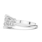 Princess Three Stone Diamond Engagement Ring with Round Side Stones