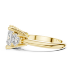 Princess Three Stone Diamond Engagement Ring with Round Side Stones