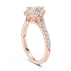 Pear Cut Halo Engagement Ring with Pavé Diamond Band